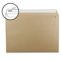 100x große XXL Briefumschläge DIN C4 in Kraftpapier Sandbraun - 22,9 x 32,4 cm - Haftklebung ohne Fenster - Versandtasche für DIN A4 geeignet