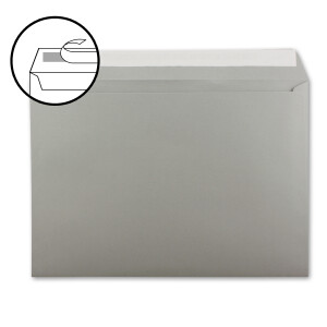 10x große XXL Briefumschläge DIN C4 in Graphit (Grau) - 22,9 x 32,4 cm - Haftklebung ohne Fenster - Versandtasche für DIN A4 geeignet