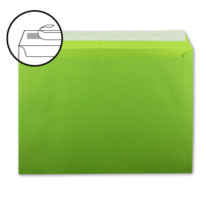 100x große XXL Briefumschläge DIN C4 in Hellgrün (Grün) - 22,9 x 32,4 cm - Haftklebung ohne Fenster - Versandtasche für DIN A4 geeignet