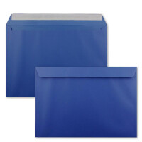 50x große XXL Briefumschläge DIN C4 in Royalblau (Blau) - 22,9 x 32,4 cm - Haftklebung ohne Fenster - Versandtasche für DIN A4 geeignet