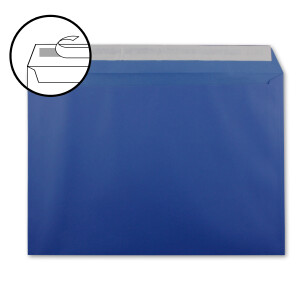 200x große XXL Briefumschläge DIN C4 in Schwarz 22,9 x 32,4 cm Haftklebung mit Fenster Versandtasche für DIN A4 geeignet 