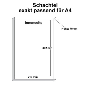 Hochwertige Aufbewahrungs- und Geschenkboxen - 1 Stück - DIN A4 - Dunkelrot (Rot) bezogen - 302 x 213 x 70 mm