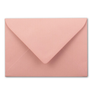 Kuverts in Altrosa - 10 Stück - Brief-Umschläge DIN C6 - 114 x 162 mm - 11,4 x 16,2 cm - Naßklebung - matte Oberfläche & Gold-Metallic Fütterung - ohne Fenster - für Einladungen