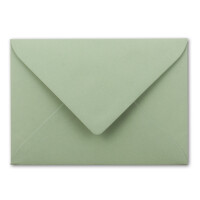 Kuverts in Eukalyptus-Grün - 10 Stück - Brief-Umschläge DIN C6 - 114 x 162 mm - 11,4 x 16,2 cm - Naßklebung - matte Oberfläche & Gold-Metallic Fütterung - ohne Fenster - für Einladungen
