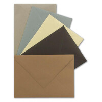 20x Umschlagpaket - DIN C6 - ca. 11,4 x 16,2 cm - die Natürlichen - 5 Farben je 4 Umschläge - Grammatur: 120 g/m² - Serie Farbenfroh