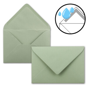 25 Brief-Umschläge - Eukalyptus-Grün - DIN C6 - 114 x 162 mm - Kuverts mit Nassklebung ohne Fenster für Gruß-Karten & Einladungen - Serie FarbenFroh