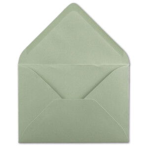 200 Brief-Umschläge - Eukalyptus-Grün - DIN C6 - 114 x 162 mm - Kuverts mit Nassklebung ohne Fenster für Gruß-Karten & Einladungen - Serie FarbenFroh