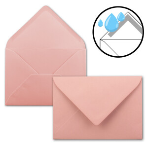 50 Brief-Umschläge - Alt-Rosa - DIN C6 - 114 x 162 mm - Kuverts mit Nassklebung ohne Fenster für Gruß-Karten & Einladungen - Serie FarbenFroh