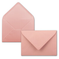 50 Brief-Umschläge - Alt-Rosa - DIN C6 - 114 x 162 mm - Kuverts mit Nassklebung ohne Fenster für Gruß-Karten & Einladungen - Serie FarbenFroh