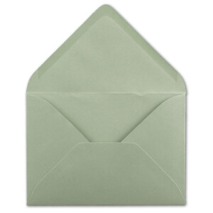 75x Briefumschläge B6 - 17,5 x 12,5 cm - Eukalyptus-Grün - Nassklebung mit spitzer Klappe - 120 g/m² - Für Hochzeit, Gruß-Karten, Einladungen