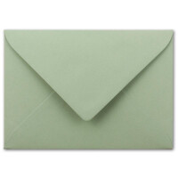 400x Briefumschläge B6 - 17,5 x 12,5 cm - Eukalyptus-Grün - Nassklebung mit spitzer Klappe - 120 g/m² - Für Hochzeit, Gruß-Karten, Einladungen