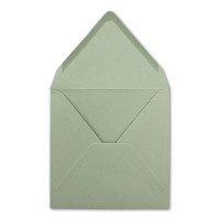 100x Quadratische Briefumschläge in Eukalyptus (Grün) - 15,5 x 15,5 cm - ohne Fenster, mit Nassklebung - 110 g/m² - Für Einladungskarten zu Hochzeit, Geburtstag und mehr - Serie FarbenFroh