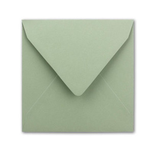 150x Quadratische Briefumschläge in Eukalyptus (Grün) - 15,5 x 15,5 cm - ohne Fenster, mit Nassklebung - 110 g/m² - Für Einladungskarten zu Hochzeit, Geburtstag und mehr - Serie FarbenFroh