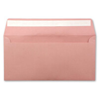 100 Brief-Umschläge DIN Lang - Altrosa (Rosa) - 110 g/m² - 11 x 22 cm - sehr formstabil - Haftklebung - Qualitätsmarke: FarbenFroh by GUSTAV NEUSER