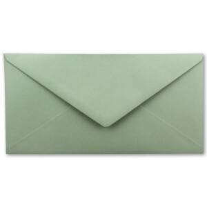 300 Brief-Umschläge Eukalyptus (Grün) DIN Lang - 110 x 220 mm (11 x 22 cm) - Nassklebung ohne Fenster - Ideal für Einladungs-Karten - Serie FarbenFroh