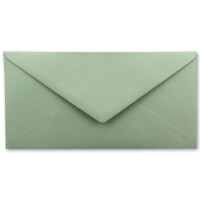 400 Brief-Umschläge Eukalyptus (Grün) DIN Lang - 110 x 220 mm (11 x 22 cm) - Nassklebung ohne Fenster - Ideal für Einladungs-Karten - Serie FarbenFroh