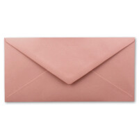 75 Brief-Umschläge Altrosa (Rosa) DIN Lang - 110 x 220 mm (11 x 22 cm) - Nassklebung ohne Fenster - Ideal für Einladungs-Karten - Serie FarbenFroh