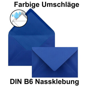 10x DIN B6 Faltkarten Set mit Umschlägen in Royalblau (Blau) - 120 x 170 mm - ideal für Einladungskarten, Hochzeit, Taufe, Kommunion, Konfirmation - Marke: FarbenFroh