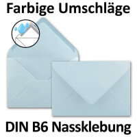 100x DIN B6 Faltkarten Set mit Umschlägen in Hellblau (Blau) - 120 x 170 mm - ideal für Einladungskarten, Hochzeit, Taufe, Kommunion, Konfirmation - Marke: FarbenFroh