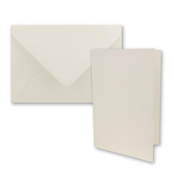 10x DIN B6 Faltkarten Set mit Umschlägen in Naturweiß (Weiß) - 120 x 170 mm - ideal für Einladungskarten, Hochzeit, Taufe, Kommunion, Konfirmation - Marke: FarbenFroh