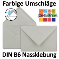 50x DIN B6 Faltkarten Set mit Umschlägen in Hellgrau (Grau) - 120 x 170 mm - ideal für Einladungskarten, Hochzeit, Taufe, Kommunion, Konfirmation - Marke: FarbenFroh