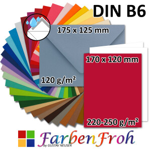 FarbenFroh Karten-SET, DIN B6 Faltkarte mit...
