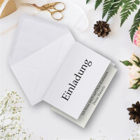 10x DIN B6 Faltkarten Set mit Umschlägen in Hochweiß - 120 x 170 mm -  inkl. weißem Einlege-Papier - ideal für Einladungskarten, Hochzeit, Taufe, Kommunion, Konfirmation