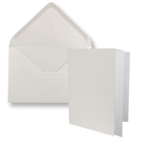25x DIN B6 Faltkarten Set mit Umschlägen in Naturweiß (Weiß) - 120 x 170 mm -  inkl. weißem Einlege-Papier - ideal für Einladungskarten, Hochzeit, Taufe, Kommunion, Konfirmation
