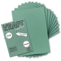 75x Vintage Kraftpapier in Eukalytpus-Grün - DIN A4 21 x 29,7 cm - 210 x 297 mm - 240 g/m² natur Recycling-Papier, ökologisch Bastel-Karton UmWelt by GUSTAV NEUSER