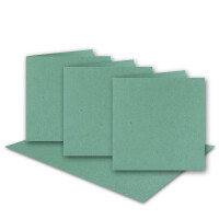 250x eukalyptus-grüne Vintage Kraftpapier Falt-Karten Quadratisch - 150 x 150 mm - 15 x 15 cm - Recycling 220 gr blanko Klapp-Karten nachhaltig - UmWelt by GUSTAV NEUSER
