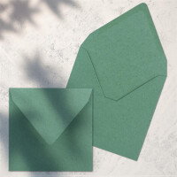 500x Vintage-Umschläge quadratisch aus eukalyptus-grünem Kraftpapier - nachhaltig - 15,5 x 15,5 cm - Nassklebung Spitzklappe - NEUSER PAPIER
