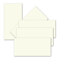 150x einfaches Einlege-Papier für DIN Lang Karten - creme - 102 x 208 mm - ohne Falz -  hochwertig mattes Papier von GUSTAV NEUSER
