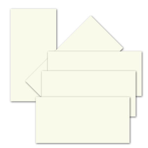 400x einfaches Einlege-Papier für DIN Lang Karten - creme - 102 x 208 mm - ohne Falz -  hochwertig mattes Papier von GUSTAV NEUSER
