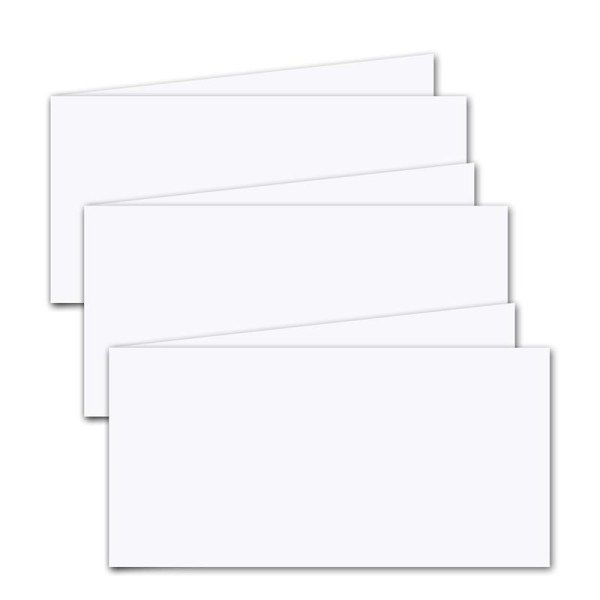 150x faltbares Einlege-Papier für DIN Lang Doppelkarten quer - hochweiß - 102 x 410 mm (102 x 205 mm gefaltet) - ideal zum Bedrucken mit Tinte und Laser - mattes Papier von GUSTAV NEUSER