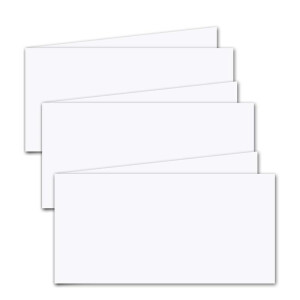 200x faltbares Einlege-Papier für DIN Lang Doppelkarten quer - hochweiß - 102 x 410 mm (102 x 205 mm gefaltet) - ideal zum Bedrucken mit Tinte und Laser - mattes Papier von GUSTAV NEUSER