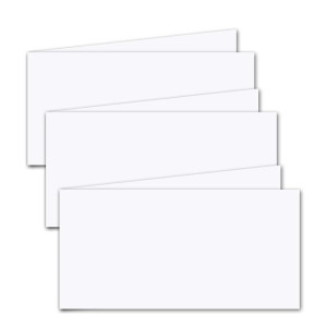 300x faltbares Einlege-Papier für DIN Lang Doppelkarten quer - hochweiß - 102 x 410 mm (102 x 205 mm gefaltet) - ideal zum Bedrucken mit Tinte und Laser - mattes Papier von GUSTAV NEUSER