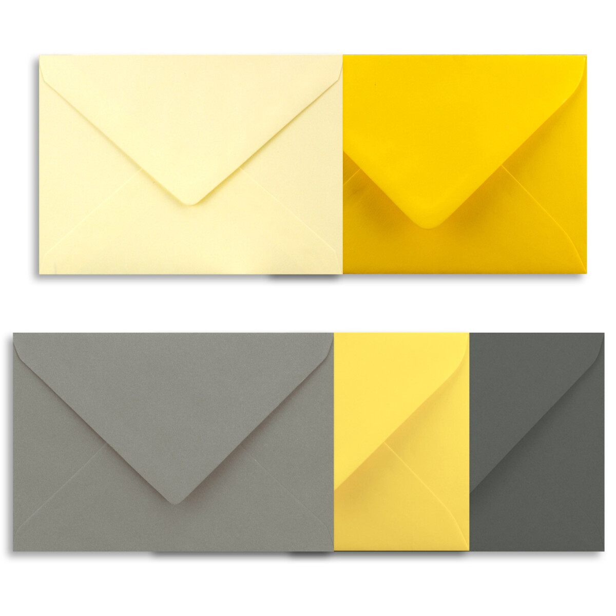 25x Farbige Karten blanko mit passendem Umschlag und Einlegeblätter in Weiß in DIN A6/ DIN C6 Graue Farben ideal für Einladungen und Geschenke 