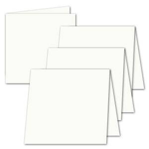 250x Quadratisches Faltkarten SET aus Kraft-Papier in Eukalyptus-Grün 15,0 x 15,0 cm - Doppel-Karten mit Briefumschlägen und Einlegeblättern aus Recycling-Papier - Serie UmWelt