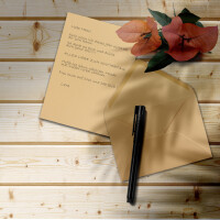 50x Briefpapier-Sets DIN A4 mit C6 Briefumschlägen, Nassklebung - Karamell-Braun - mattes Schreibpapier mit Kuverts - FarbenFroh by GUSTAV NEUSER