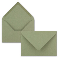 25x Briefpapier-Sets DIN A4 mit C6 Briefumschlägen, Nassklebung - Kraftpapier-Grün - Recycling-Schreibpapier mit Kuverts - FarbenFroh by GUSTAV NEUSER