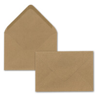 50x Briefpapier-Sets DIN A4 mit C6 Briefumschlägen, Nassklebung - Kraftpapier Braun - Recycling-Schreibpapier mit Kuverts - FarbenFroh by GUSTAV NEUSER