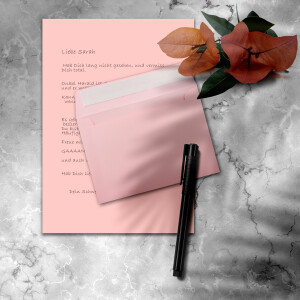 50x Briefpapier-Sets DIN A4 mit C6 Briefumschlägen, Haftklebung - Rosa - mattes Schreibpapier mit Kuverts - FarbenFroh by GUSTAV NEUSER