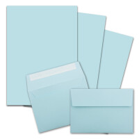 100x Briefpapier-Sets DIN A4 mit C6 Briefumschlägen, Haftklebung - Hellblau - mattes Schreibpapier mit Kuverts - FarbenFroh by GUSTAV NEUSER
