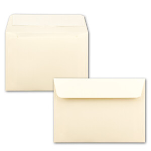 25x Briefpapier-Sets DIN A4 mit C6 Briefumschlägen, Haftklebung - Creme-Vanille - mattes Schreibpapier mit Kuverts - FarbenFroh by GUSTAV NEUSER