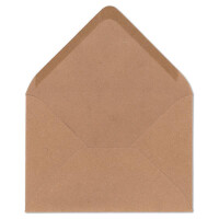 50x Kraftpapier Umschläge DIN C6 Natur-Rosa - 11,4 x 16,2 cm ohne Fenster - Vintage Briefumschläge mit Nassklebung Spitzklappe - NEUSER PAPIER