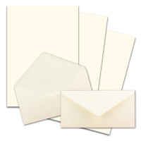 75x Briefpapier Set DIN A4 mit DIN Lang Briefumschlägen, Nassklebung - Naturweiß - mattes Schreibpapier mit Kuverts - FarbenFroh by GUSTAV NEUSER
