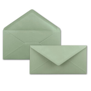 100x Briefpapier Set DIN A4 mit DIN Lang Briefumschlägen, Nassklebung - Eukalyptus-Grün - mattes Schreibpapier mit Kuverts - FarbenFroh by GUSTAV NEUSER