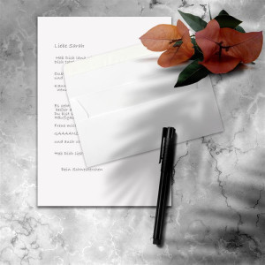 50x Briefpapier Set DIN A4 mit DIN Lang Briefumschlägen, Haftklebung - Weiß - mattes Schreibpapier mit Kuverts - FarbenFroh by GUSTAV NEUSER