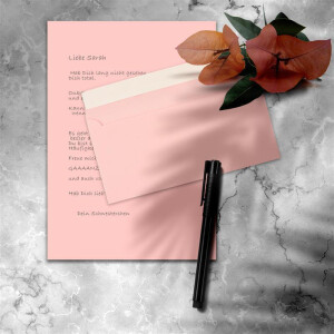 400x Briefpapier Set DIN A4 mit DIN Lang Briefumschlägen, Haftklebung - Rosa - mattes Schreibpapier mit Kuverts - FarbenFroh by GUSTAV NEUSER