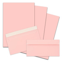400x Briefpapier Set DIN A4 mit DIN Lang Briefumschlägen, Haftklebung - Rosa - mattes Schreibpapier mit Kuverts - FarbenFroh by GUSTAV NEUSER